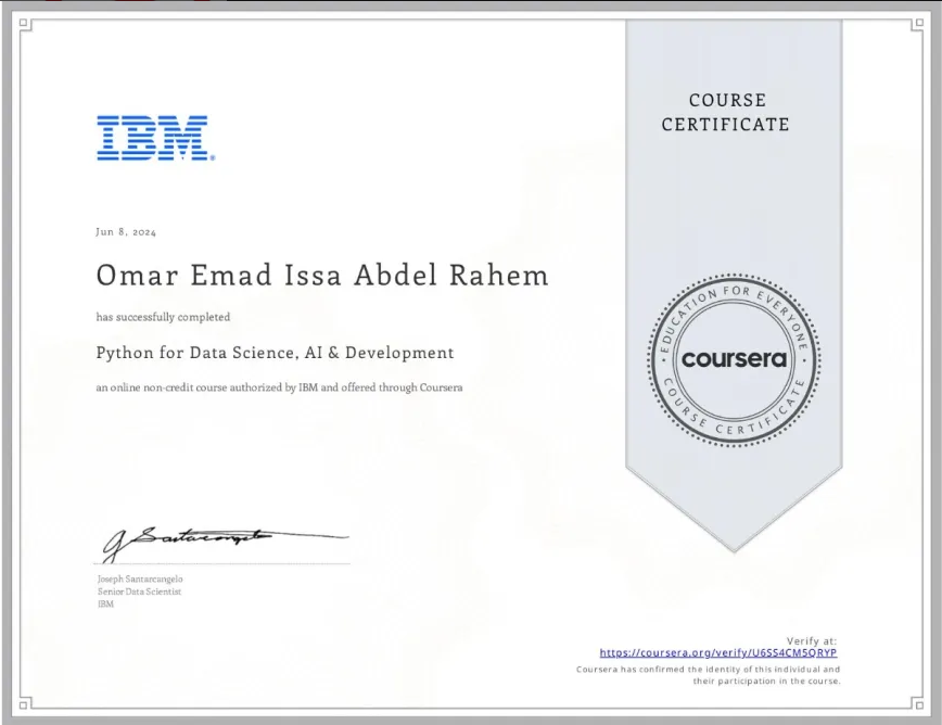 Python for Data Science Certificate